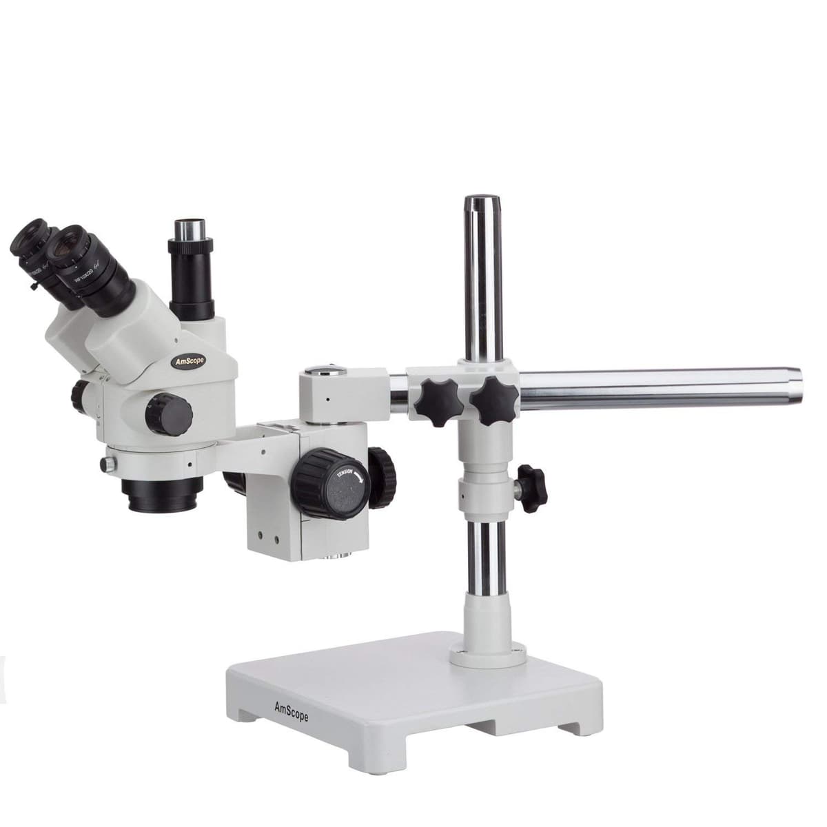 AmScope microscopio estéreo zoom Simul-Focal bloqueable 7X-45X en soporte de brazo oscilante simple SM-3NTP