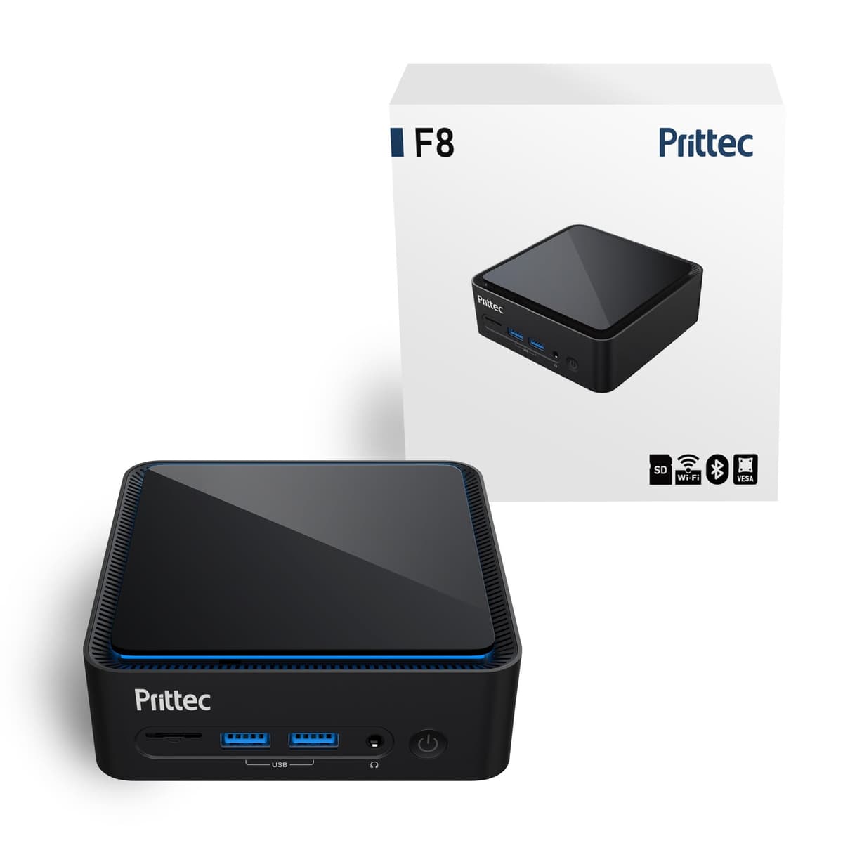 Prittec F8 Mini PC i5-13420H, 16GB DDR4, 512GB M.2, Soporta 8K y 4 pantallas F8/i5-13420H/16GB/512GB