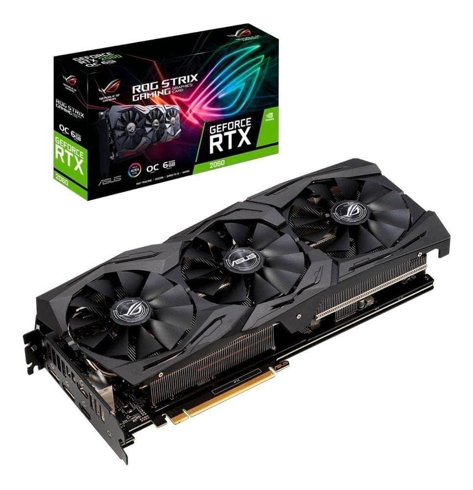 ASUS ROG Strix GeForce RTX 2060 Overclockeada 6GB GDDR6 HDMI DP 1.4 Tarjeta Gráfica para Gaming (ROG-STRIX-RTX-2060-O6G) ROG-STRIX-RTX2060-O6G-GAMING