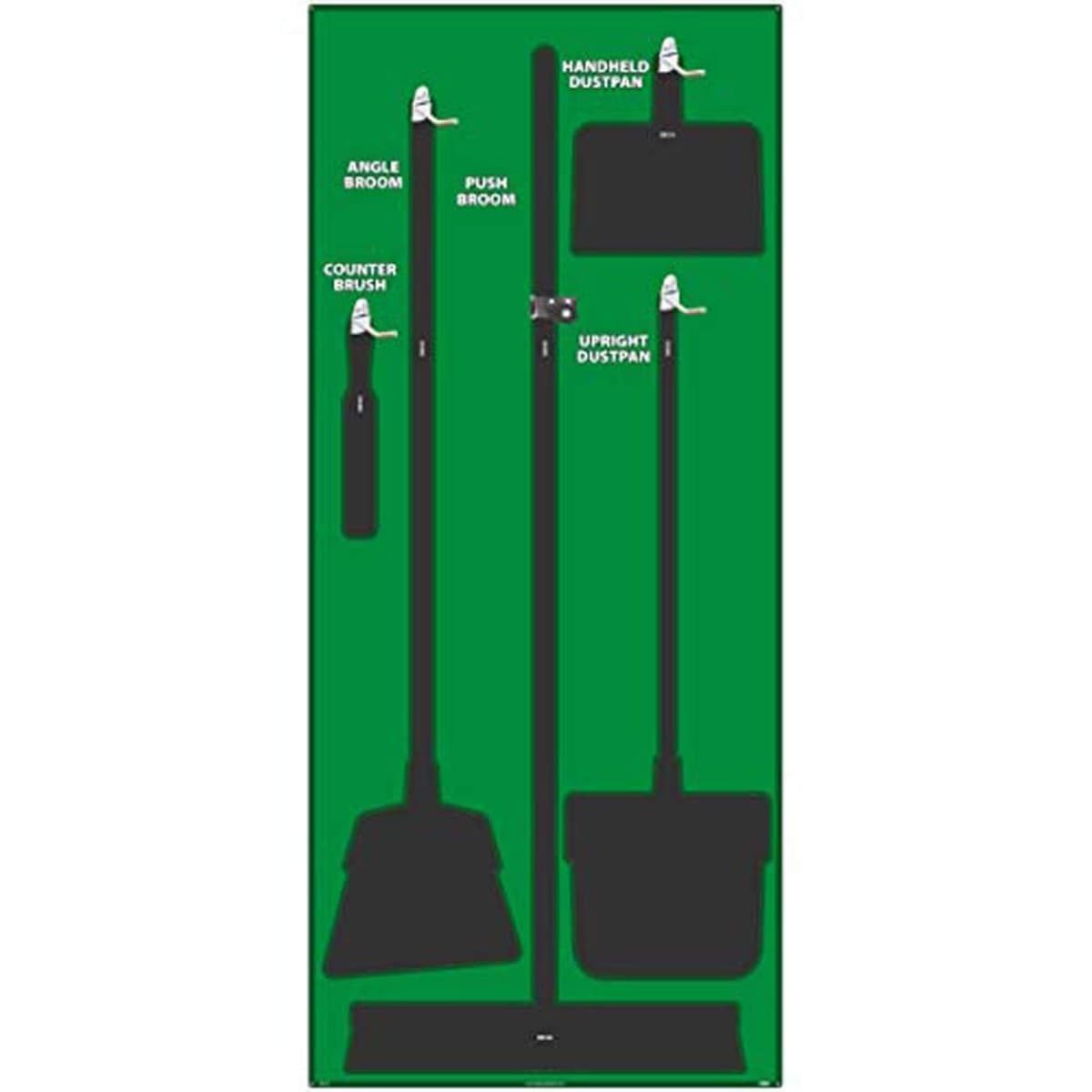 NMC SB103FG 5S Shadow Board Janitorial, Verde/Negro, 68"x30", ProSeriesAcrylic