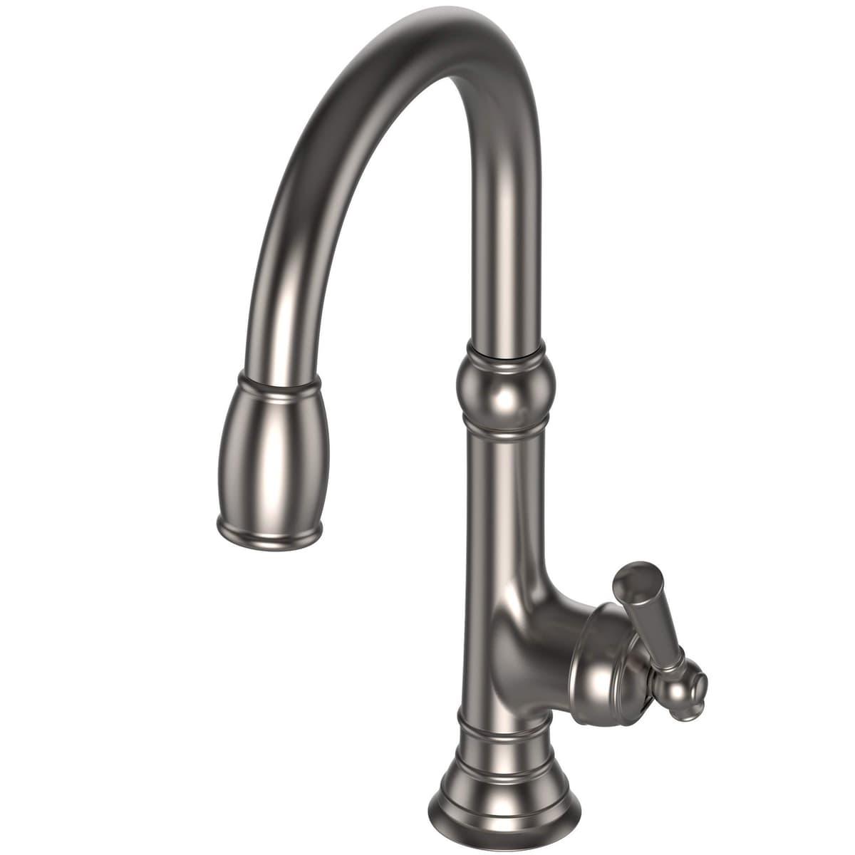 Newport Brass 2470-5103/20 Grifo de cocina Jacobean con palanca metálica y rociador, Stainless Steel