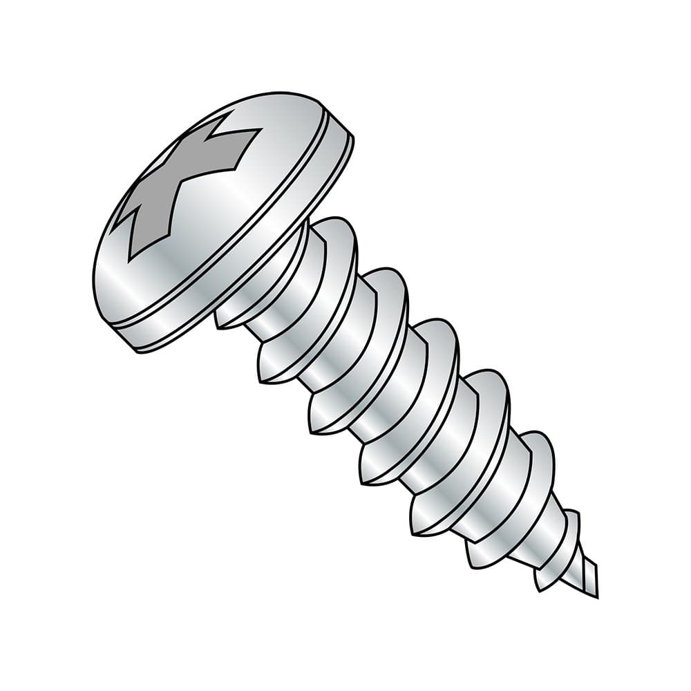 Small Parts 0202ABPP Steel Sheet Metal Screw, Zinc Plated, Pan Head, Phillips Drive, Type AB, #2-32, 1/8" (Pack of 100)
