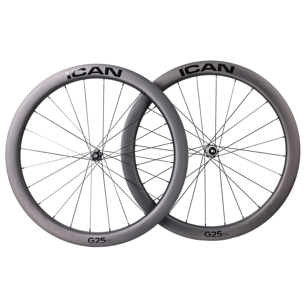 Juego de ruedas de grava ICAN G25SL 700C carbono 50mm profundidad, 25mm ancho interno (compatible XDR 12s) G25SL700c XDR
