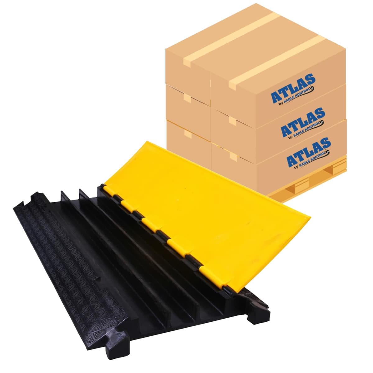 Kable Kontrol Atlas Protector de Cables 3 Canales - Paquete x20 - 35” - Negro y Amarillo
