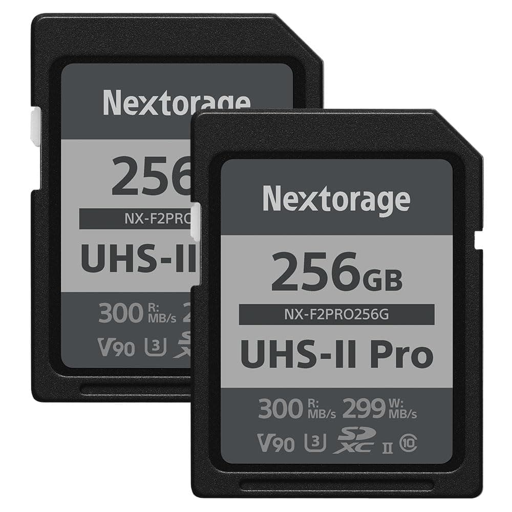 Nextorage 256GB SDXC UHS-II V90 Marca Japonesa pSLC Velocidad Máx. de Escritura 299MB/s Velocidad Máx. de Lectura 300MB/s Grabación 4K Serie F2PRO 2PX-F2PRO256G Tarjeta SDXC para Cámara Digital 2P-F2PRO256G