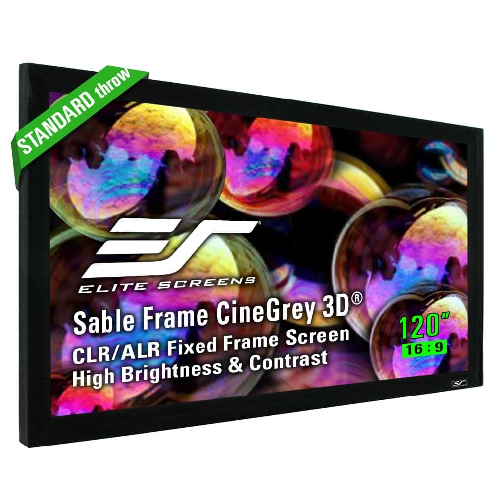 Elite Screens 120" CLR/ALR Pantalla de Proyector 16:9 4K, Marco Fijo CineGrey 3D ER120DHD3