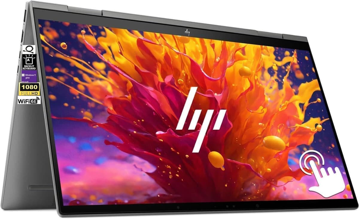 HP Envy x360 15.6" FHD táctil 2 en 1, Intel Core i5-1335U de 13.ª generación, 16 GB RAM, 1 TB SSD, teclado retroiluminado, Bluetooth, webcam con obturador de privacidad, Wi-Fi 6E, Windows 11 Pro, Plateado Mineral