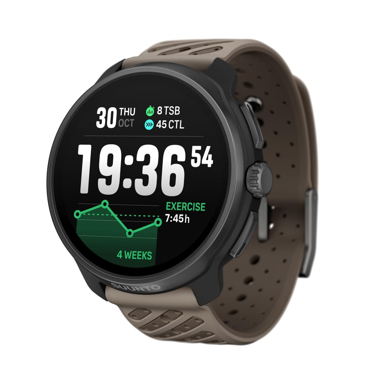 SUUNTO Race 2 Reloj Deportivo GPS, Pantalla Táctil AMOLED 1.5" con Corona, 16 Días de Batería, Métricas de Entrenamiento y Recuperación, Dual-GNSS, Mapas Globales Offline 32GB, Liviano, Trail de Titanio SS051203000