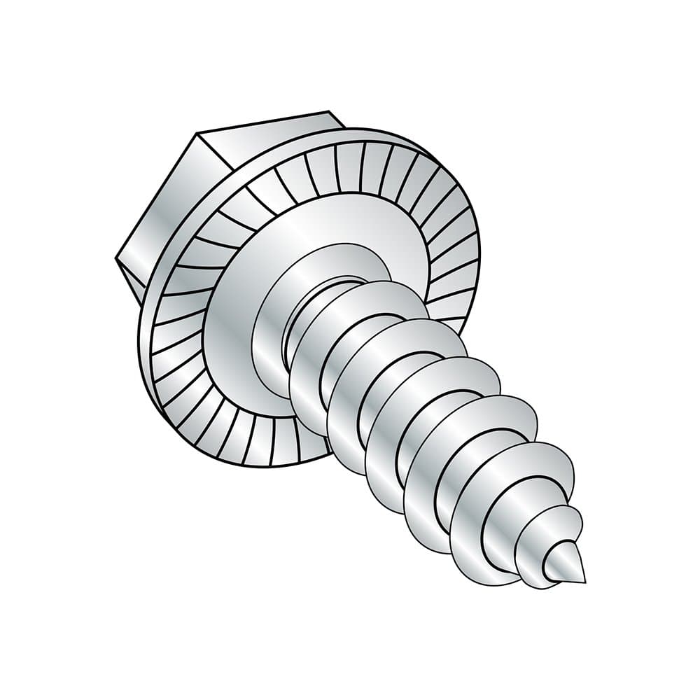 Small Parts 3112ABWS Steel Sheet Metal Screw, Zinc Plated, Serrated Hex Washer Head, Hex Drive, Type AB, 5/16"-12, 3/4" (Pack of 10)