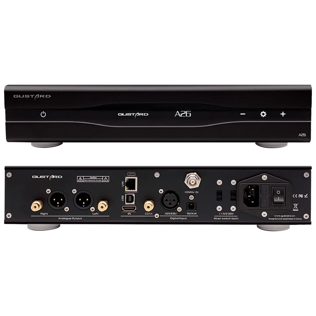 KGUSS Gustard A26 DAC MQA Dual AK4499EX AK4191 con Streamer/Renderer XMOS DSD512 PCM768K (Negro) GUSTARD-A26-BLACK