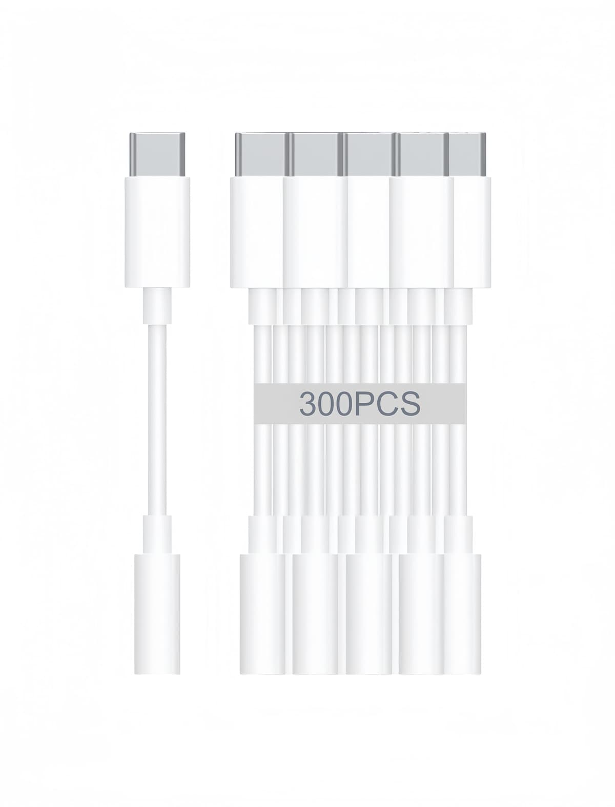 phoie Adaptador USB-C a 3.5 mm para Auriculares - HiFi Paquete de 300 Compatible con Apple iPhone 17 16 15 Samsung Galaxy S25 S24 S23 S22 Plus Pro Max Ultra Pixel iPad - Cable Tipo C a Aux Jack Dongle Adaptador USB-C to 3.5mm Audio Adapter-01