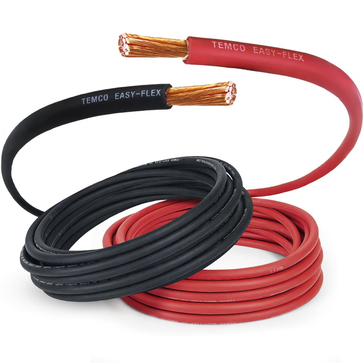 TEMCo 2 AWG 200 Ft Negro + 200 Ft Rojo Cable de Soldadura Flexible Cobre Puro Hecho en USA WC0186