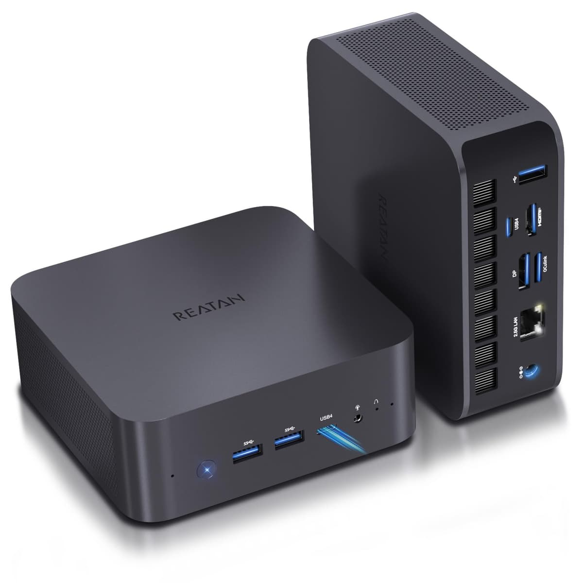 Reatan X7 AI Oculink Mini PC AMD Ryzen 7 255, 64GB DDR5, 2TB PCIe4.0 SSD, Radeon 780M, Wi-Fi 7 y USB4 Titanium-X