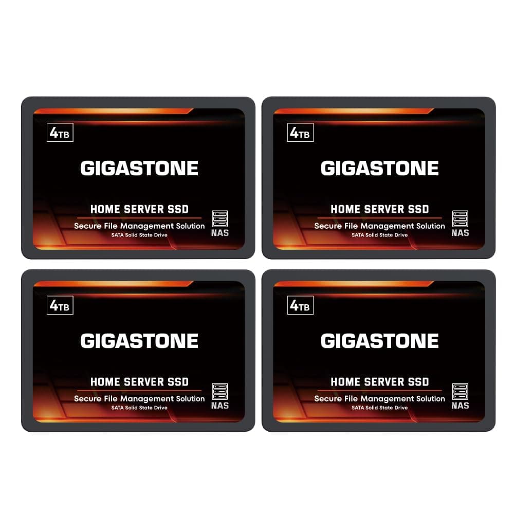 Gigastone Home Server SSD 4TB (Pack 4) - NAS SSD 24/7 Alta Durabilidad, 2.5" SATA para Cache y RAID GS-SSD-HS-4TB-4PK-B