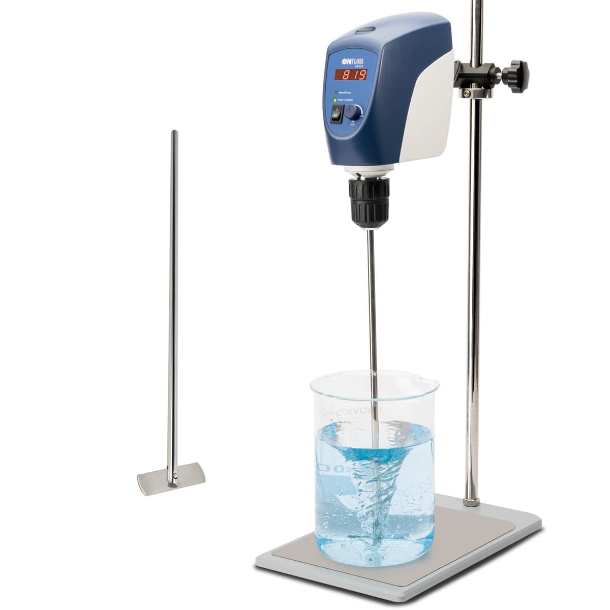 ONiLAB 8053200200 Agitador Vertical LED con Soporte, 40L, 50-2200 RPM