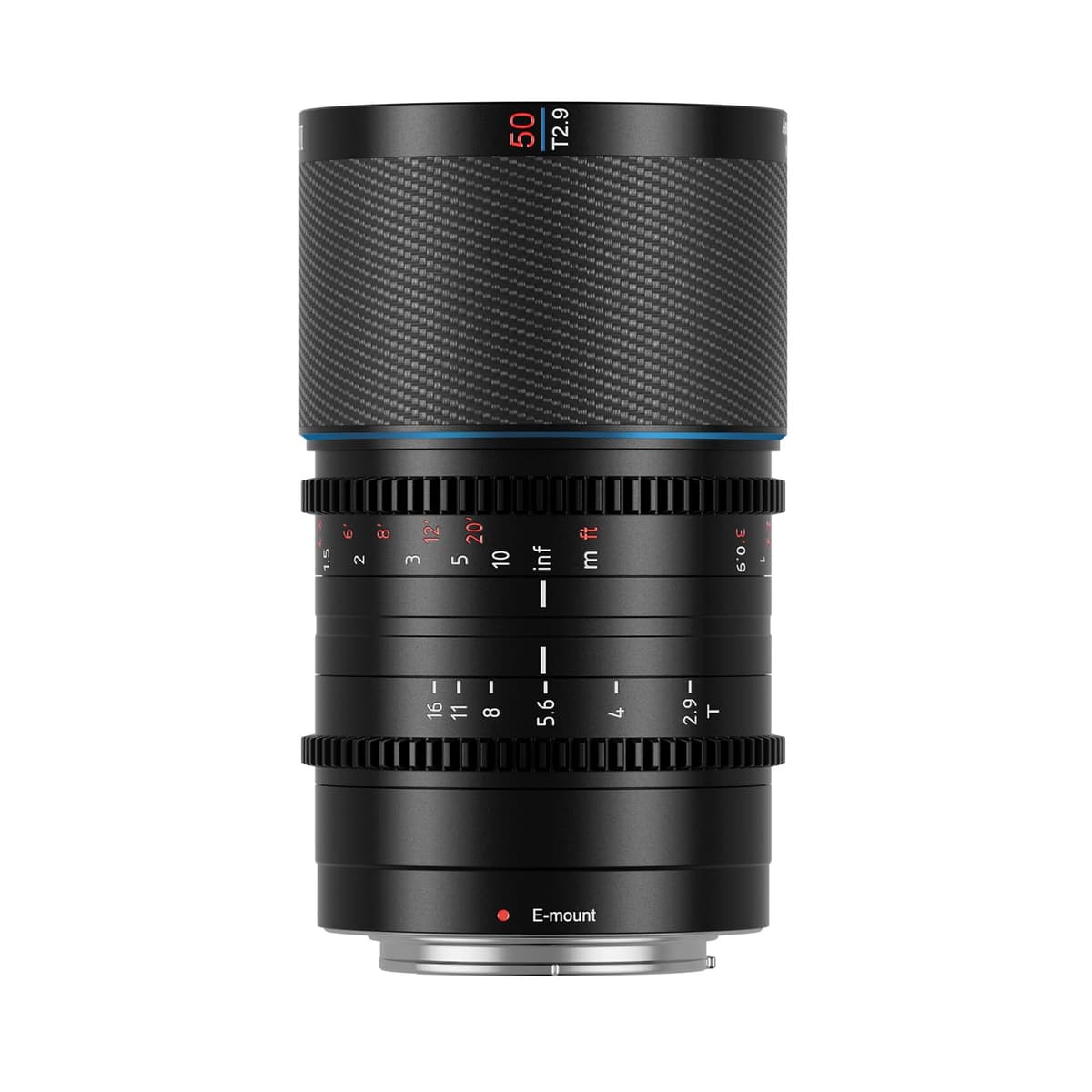 SIRUI Saturn 50mm T2.9 1.6x Anamórfico Full Frame Carbono, Montura E (Blue Flare) Saturn E50B