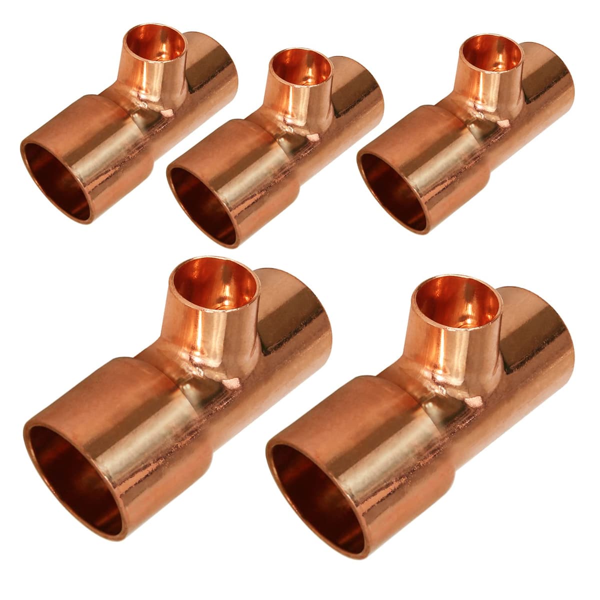 Supply Giant DDSU3006-5 Pack de 5 Tee reductor cobre con extremos para soldar, 3 x 2-1/2 x 2