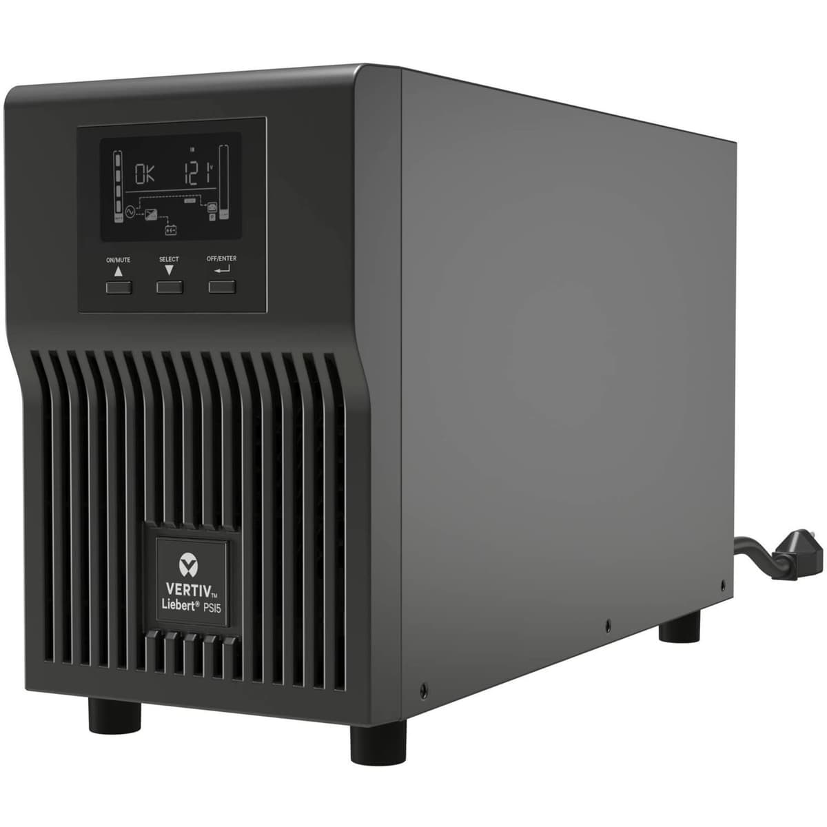 Vertiv Liebert PSI5 SAI - 1100VA 990W 120V Line Interactive AVR Mini Torre SAI, Factor de Potencia 0.9, Plug-and-Play, Onda Sinusoidal Pura, 3 Salidas Programables, Fuente de Alimentación Ininterrumpida (PSI5-1100MT120)