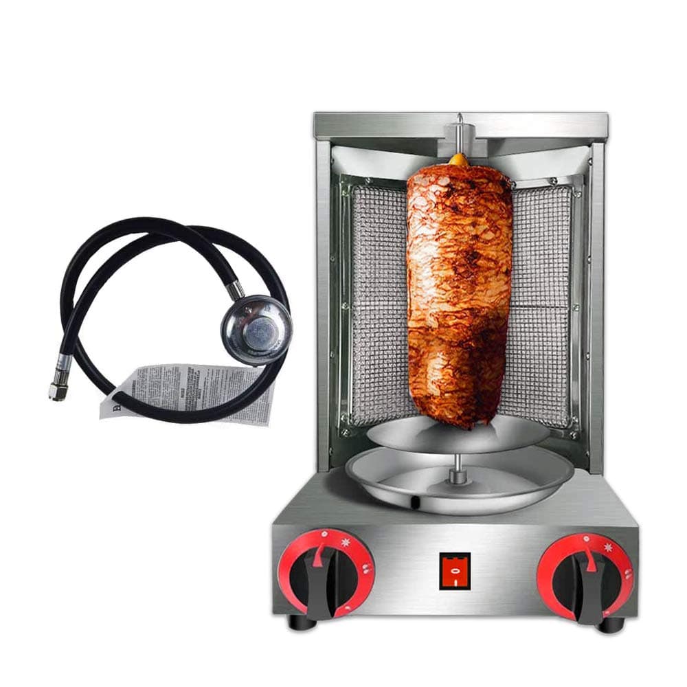 Biyrly Zz Pro Shawarma Doner Kebab Machine Gyro Grill con 2 Quemadores Vertical para Cocina Comercial/Hogar