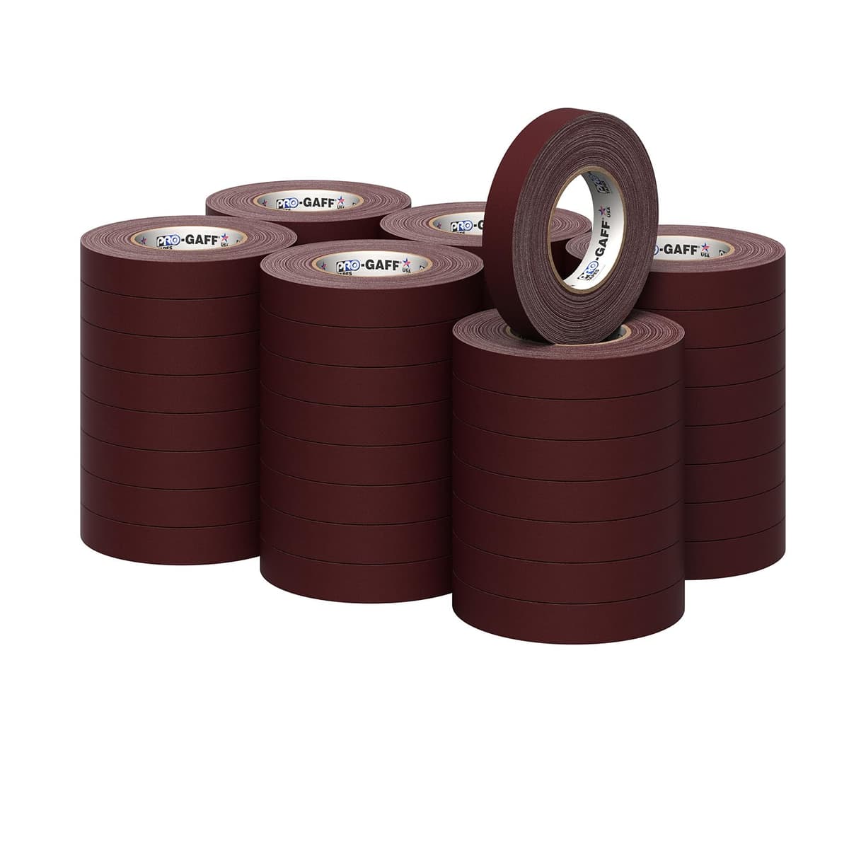 Pro Gaff Gaffers Tape 1" x 55 yd Burdeos (Burgundy), Pack de 48 Pro-Gaffer-11-1x55-BU