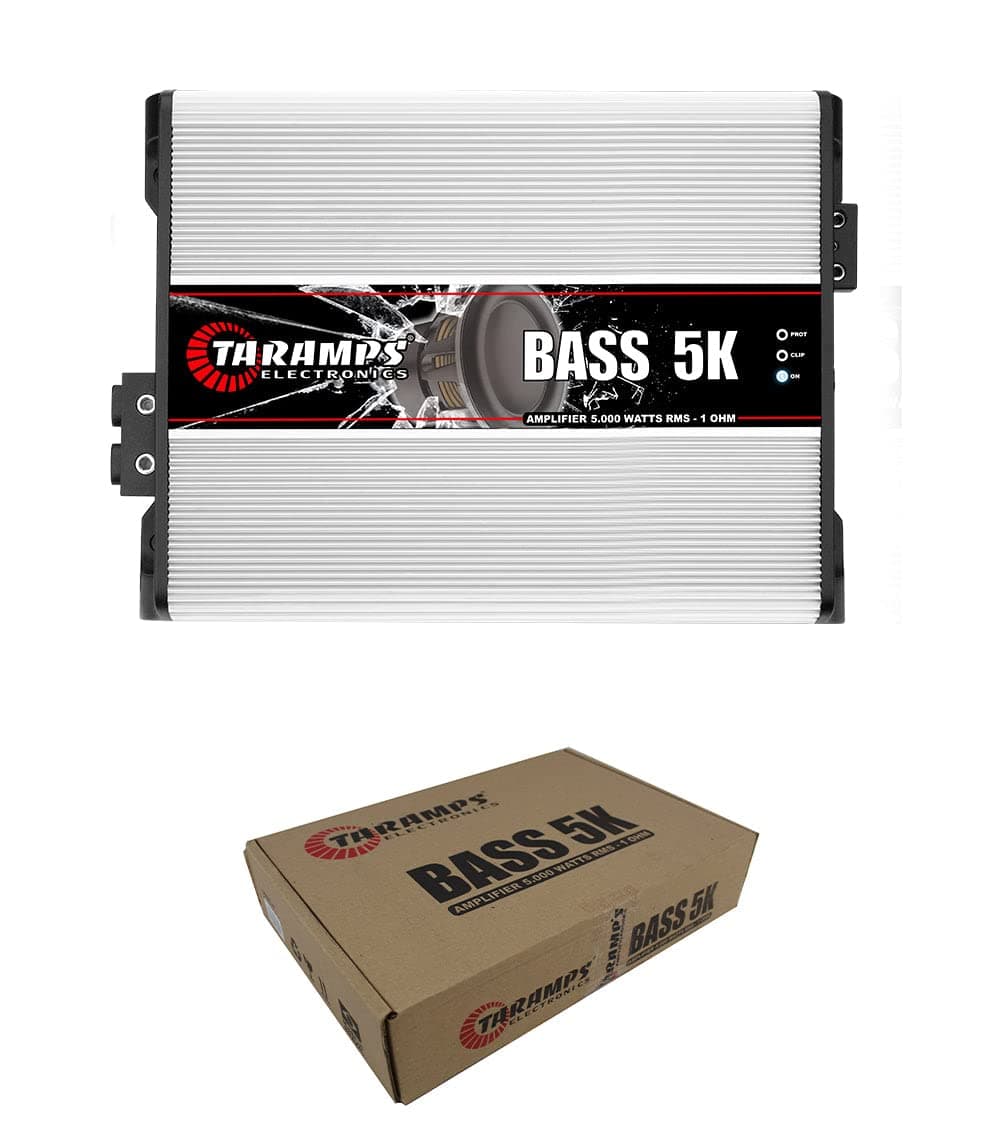 Taramp's BASS5K Amplificador Clase D 1 Canal 5000W 1 Ohm para Audio de Auto