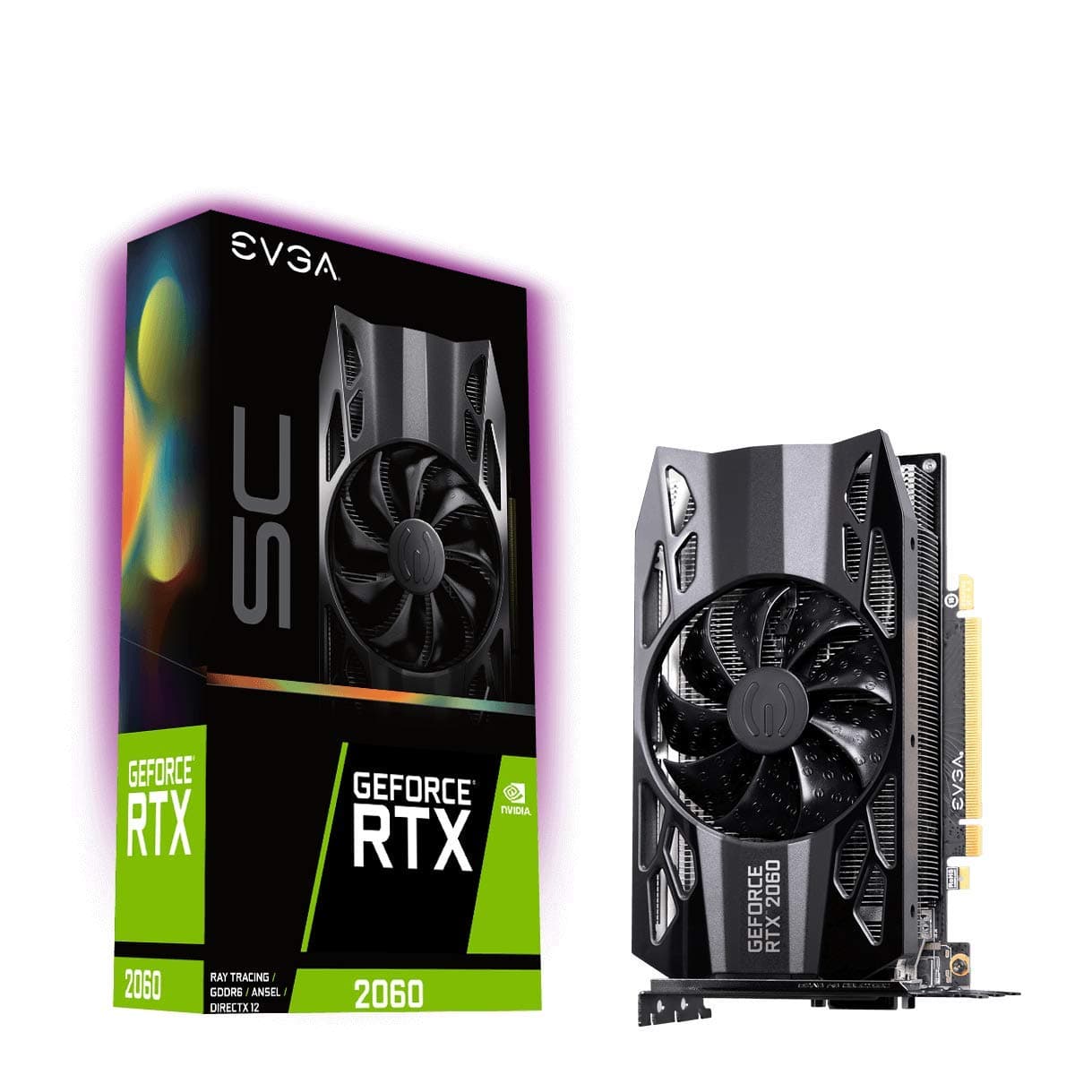 EVGA GeForce RTX 2060 SC, Overclockeada, 2.75 Ranuras Extreme Cool, 70°C Gaming, 06G-P4-2062-KR, 6GB GDDR6
