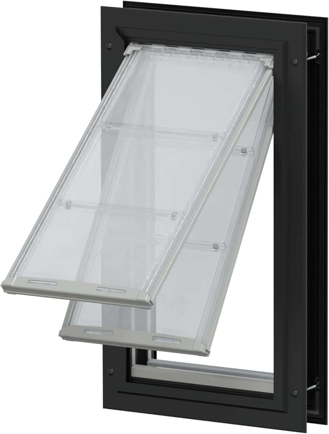 Puerta para Mascotas Endura Flap de Doble Aleta para Instalaciones en Puertas | Elegante para Puertas Interiores y Exteriores | Marco de Aluminio Duradero y Aleta Doble Capa Resistente a la Intemperie | Negra, XL, Doble Aleta 03EF-A40XL-2B_XL
