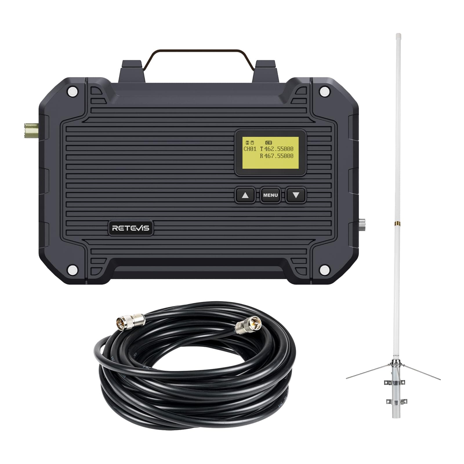 Retevis RT97L Kit Repetidor GMRS Full Duplex con Antena FRP y Cable Coaxial