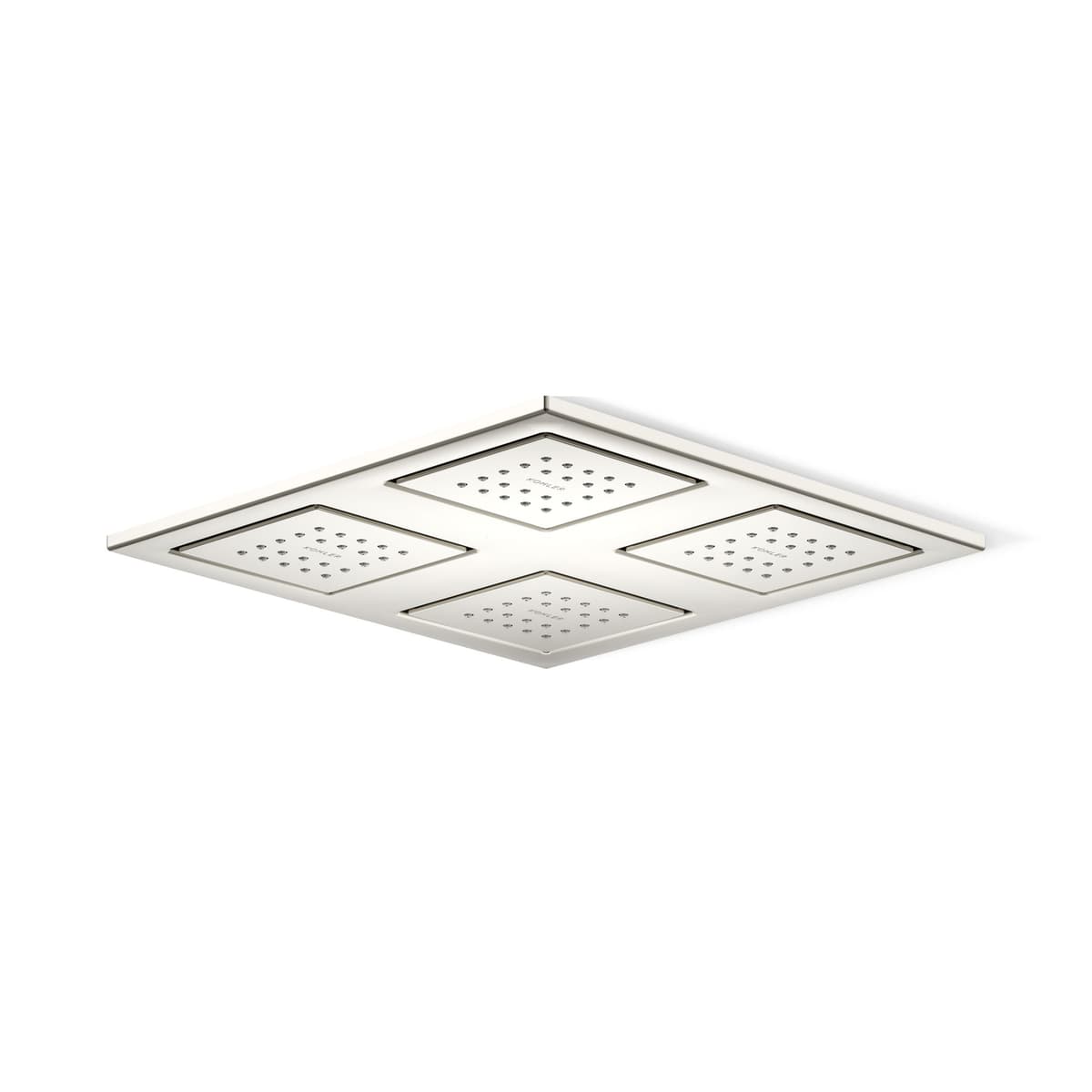 Kohler 98740-SN WaterTile Panel de ducha superior tipo lluvia con cuatro cabezales de rociado de 22 boquillas, Vibrant Polished Nickel