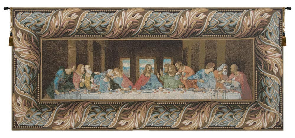 C Charlotte Home Furnishings Inc Tapiz mural The Last Supper, mezcla viscosa algodón y poliéster, 25 x 56 pulgadas ST020 B