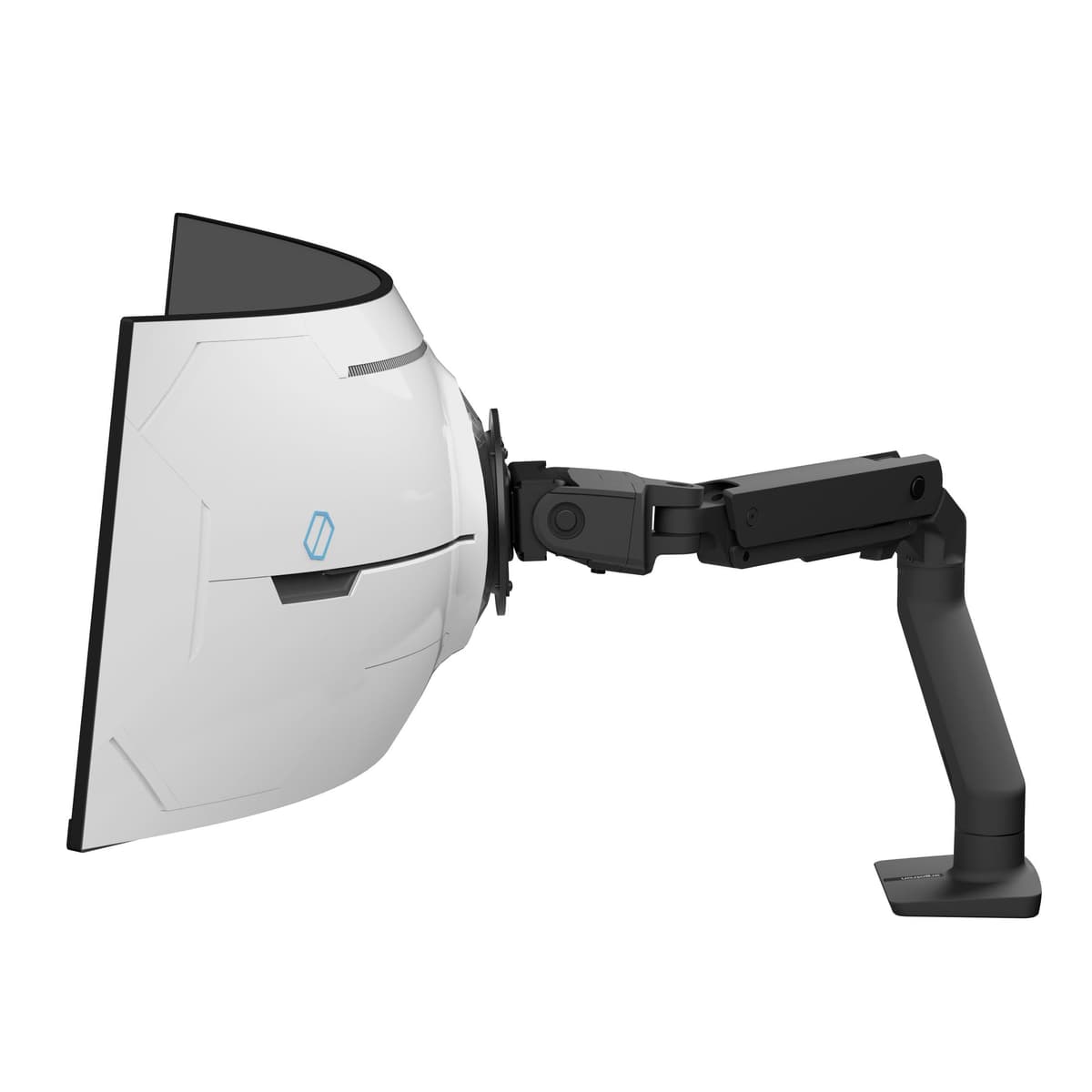Ergotron - Brazo para Monitor Gamer Premium de Servicio Pesado HX VHD, Soporte de Escritorio para Monitor Individual - Para Monitores Curvos Ultrawide 1000R de Hasta 57 Pulgadas, Profundidad 9-14 Pulgadas, VESA 75x75 mm o 100x100 mm - Negro Mate 45-693-224