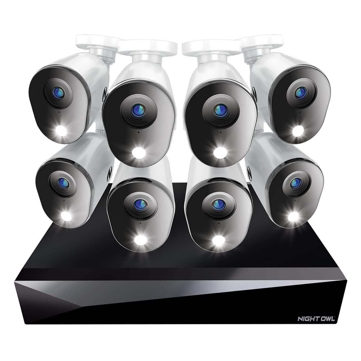 Night Owl Sistema de Seguridad para el Hogar con DVR de 20 Canales y Audio Bidireccional, 8 Cámaras Disuasorias Cableadas 1080p HD para Interior/Exterior y Disco Duro de 1TB (Añade hasta 4 Cámaras Wi-Fi) (8 Cámaras) FTD2-161-8L
