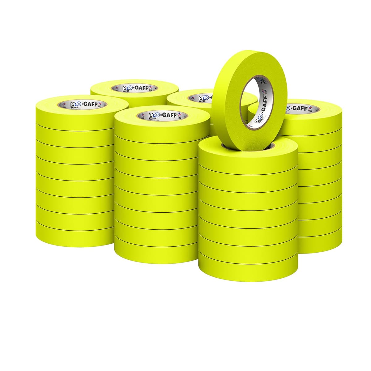 Pro Gaff 11 mil 1" x 50 yd Fluorescente Amarillo - Gaffers Tape profesional Pro-Gaffer-11-1x50-FLY