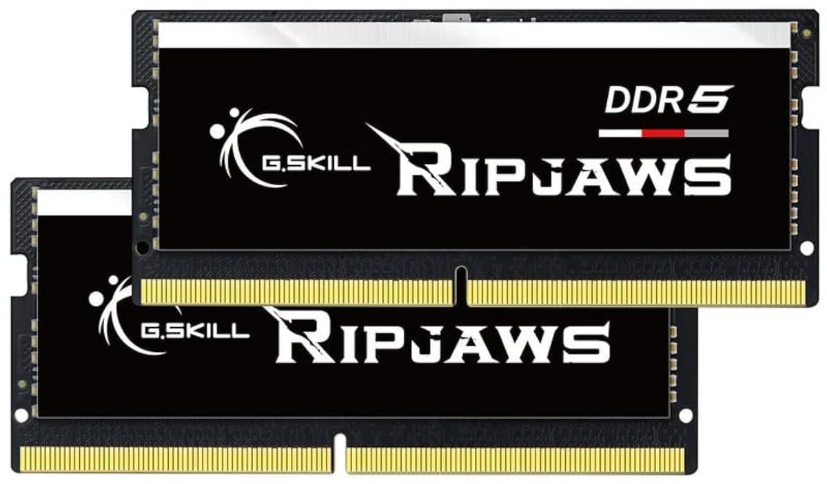 G.SKILL Ripjaws Serie DDR5 SO-DIMM RAM DDR5 64GB (2x32GB) 4800MT/s CL40-39-39-76 1.10V No bufferizada No-ECC Memoria para Notebook/Portátil SO-DIMM (F5-4800S4039A32GA2-RS)