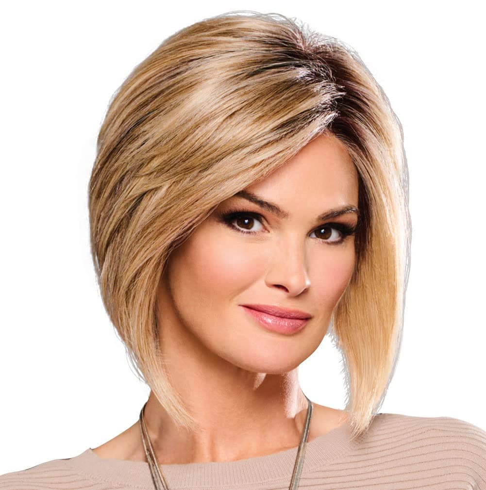 Hair u wear Raquel Welch Boudoir Glam bob a la barbilla, 100% cosido a mano, talla Petite-Average, RL14/25 Honey Ginger