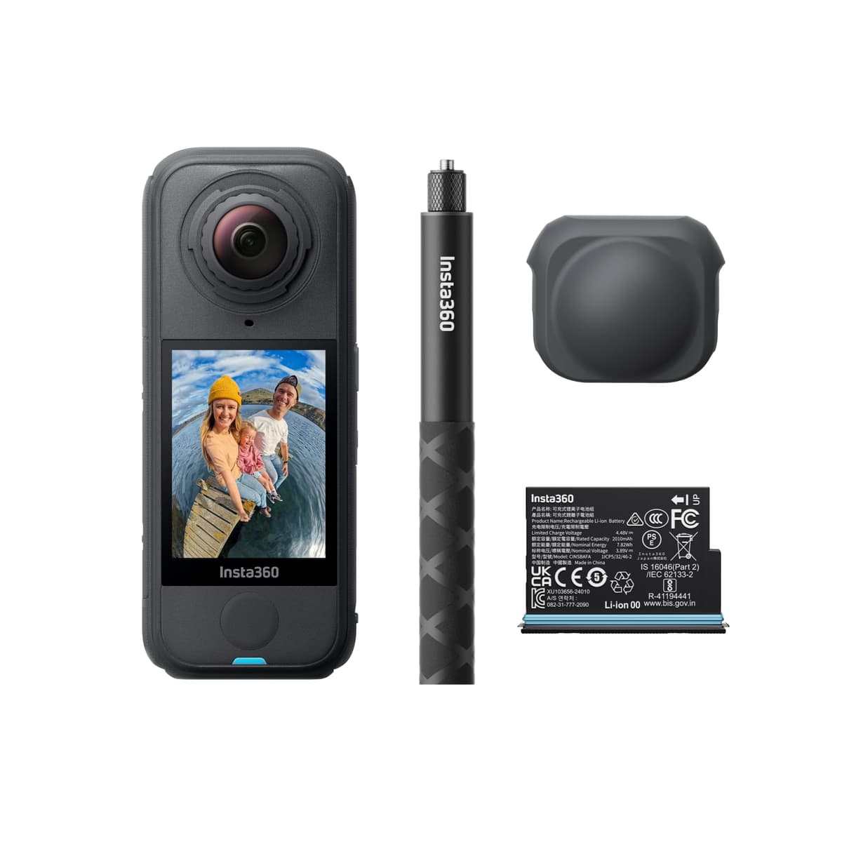 Insta360 X4 Air Paquete Inicial - Cámara 360 Ligera 165 g 8K, Palo Selfie Invisible, Lentes Reemplazables, Dispara Primero y Enmarca Después, Protector de Viento Integrado, Estabilización FlowState, App Potenciada con IA CINSAAFA-E