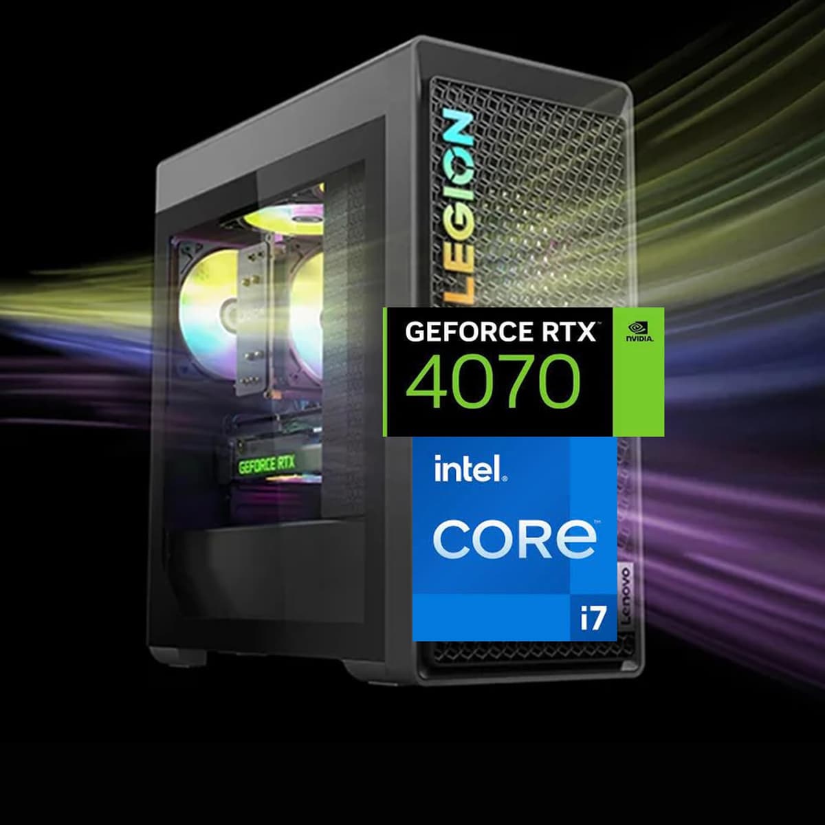 Lenovo Legion T5 Gen 8 - Torre gaming, Intel i7-13700F, RTX 4070, 64GB DDR5, 2TB SSD, Windows 11 Home Legion T5 26IOB6