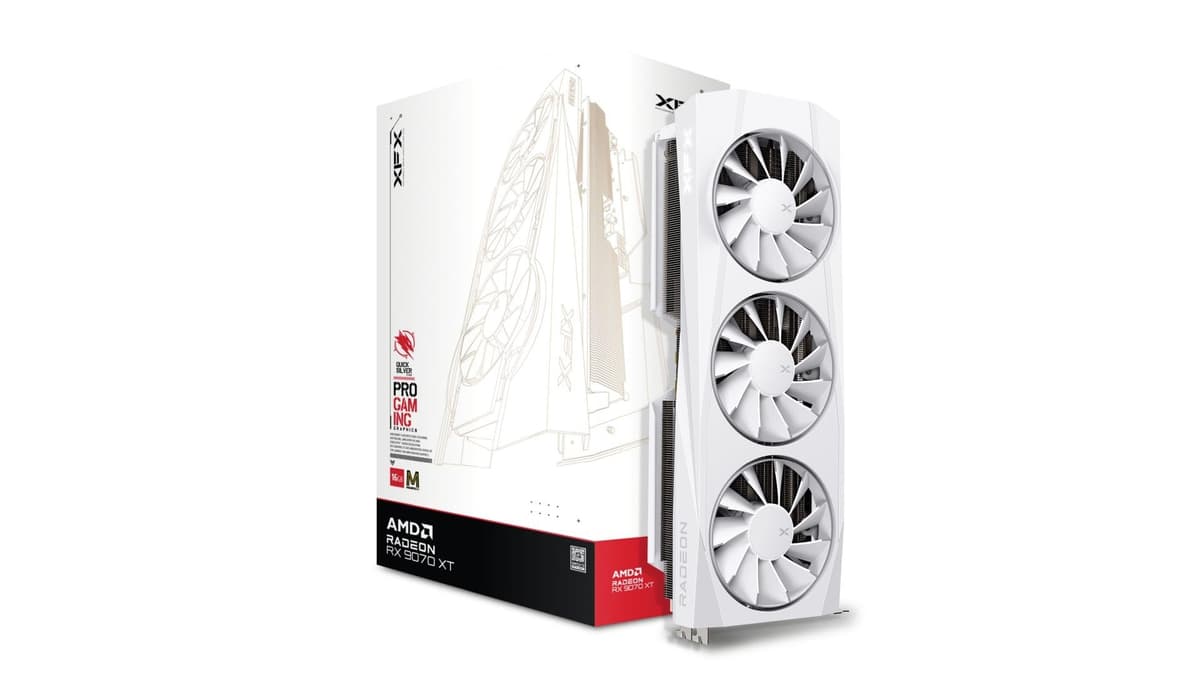 XFX Quicksilver AMD Radeon RX 9070XT Magnetic Air Edition 16GB GDDR6 Blanca RX-97TMAQKW9