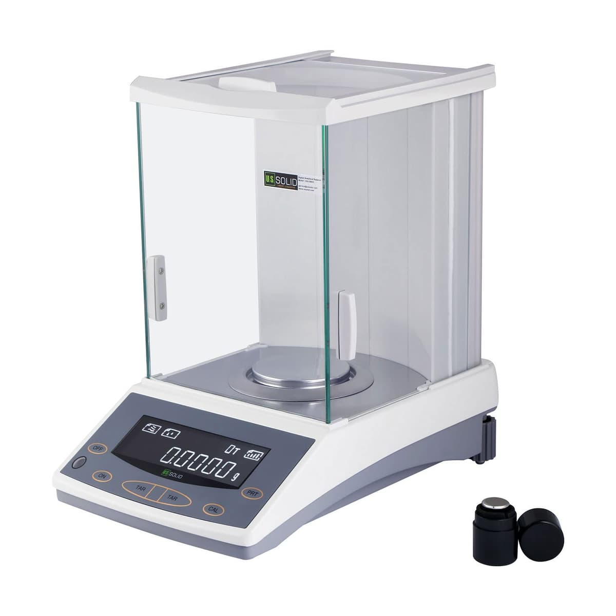 U.S. Solid Báscula analítica 300g x 0.0001g con blindaje y peso de calibración USS-DBS16