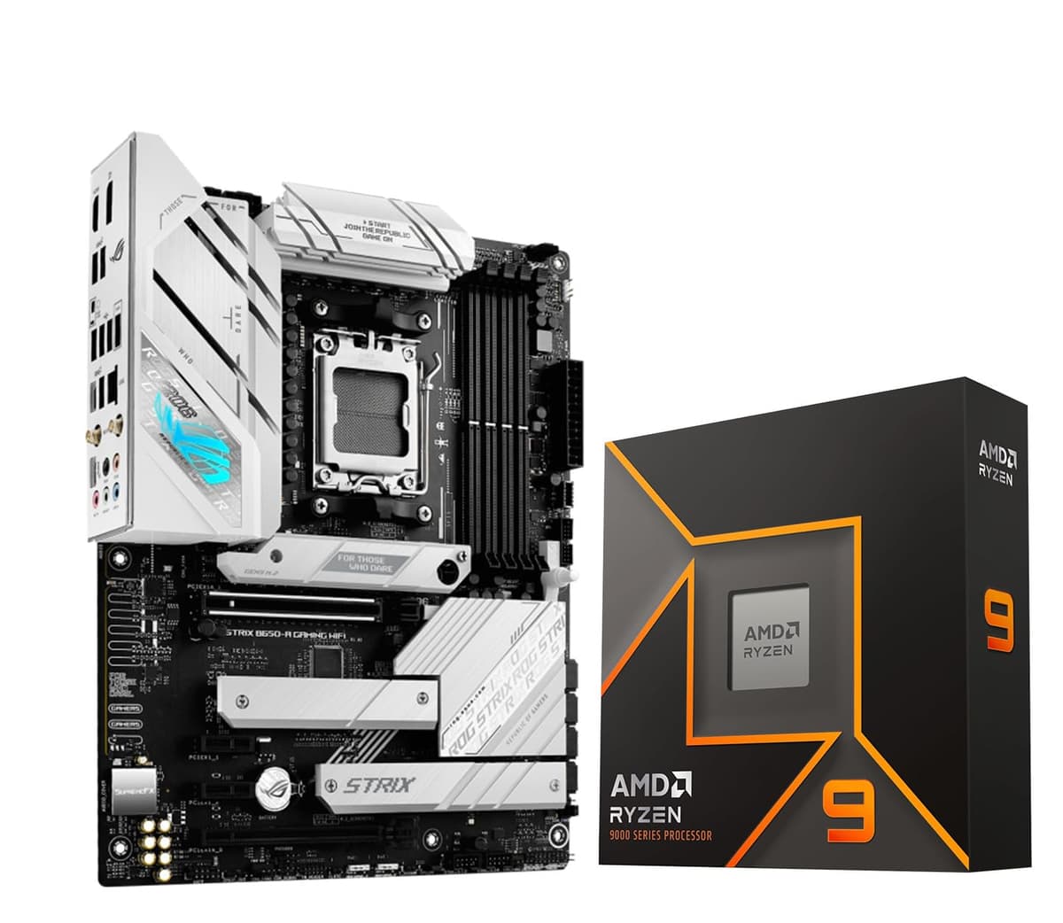 Micro Center Paquete procesador AMD Ryzen 9 9900X AM5 con placa madre ASUS ROG Strix B650-A Gaming WiFi 6E AM5 para juegos Ryzen 7000 9900XROGSB650AGWF