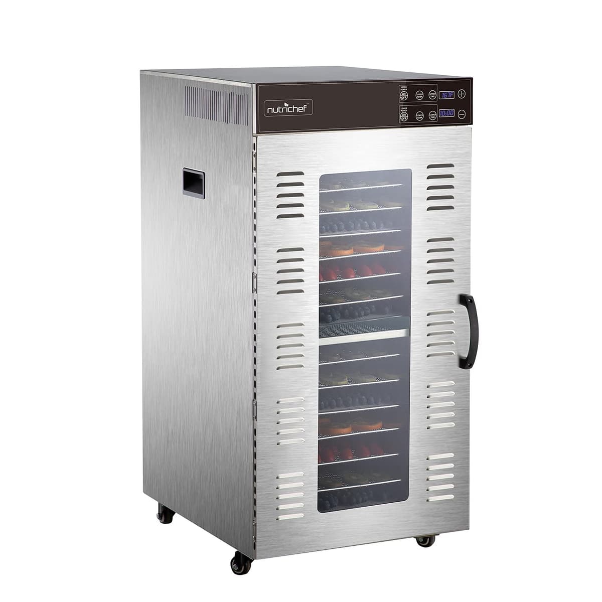 NutriChef NCFD20S Deshidratador Eléctrico Comercial 20 bandejas de acero inoxidable, control digital