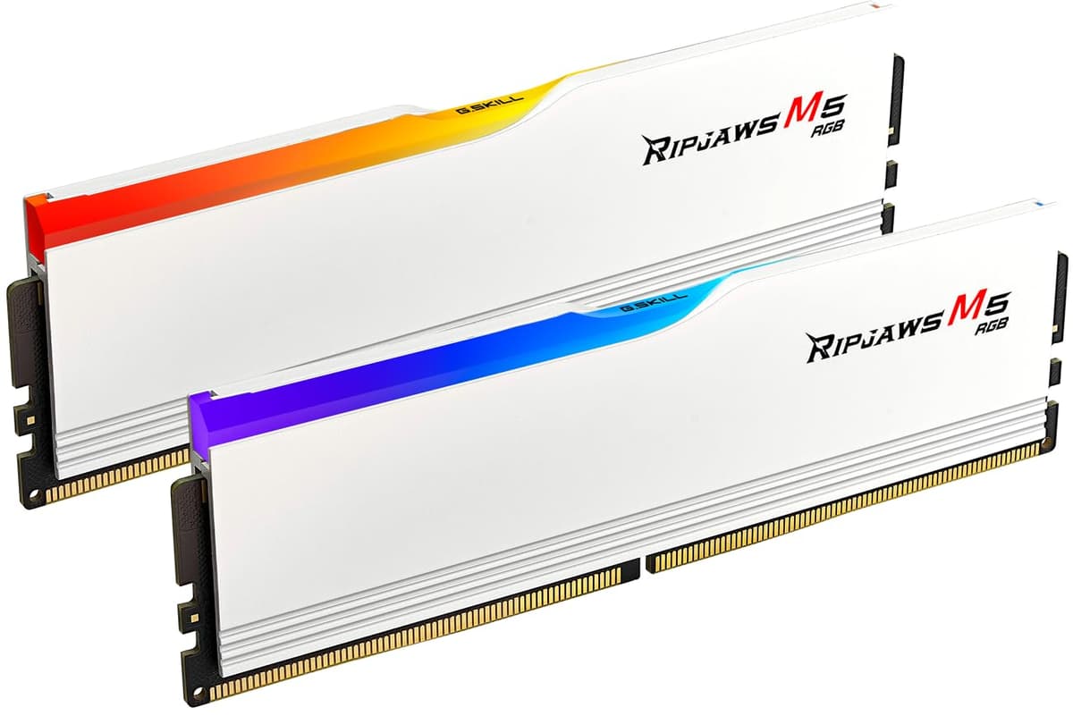 G.SKILL Ripjaws M5 RGB DDR5 96GB (2x48GB) 5200MT/s CL40 1.10V U-DIMM - Blanco Mate F5-5200J4040A48GX2-RM5RW