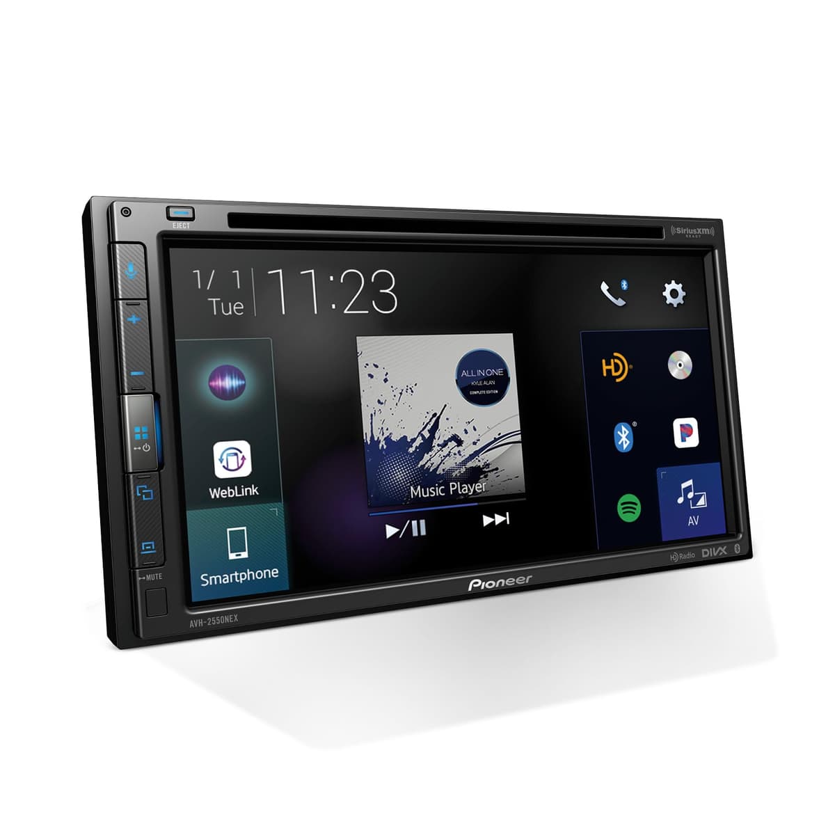 Pioneer AVH-2550NEX Pantalla Táctil Capacitiva de 6.8", Doble Din - Apple CarPlay y Android Auto Cableados, Bluetooth, Cámara de Retroceso, SiriusXM, Radio HD, FLAC, RCA de Alta Tensión