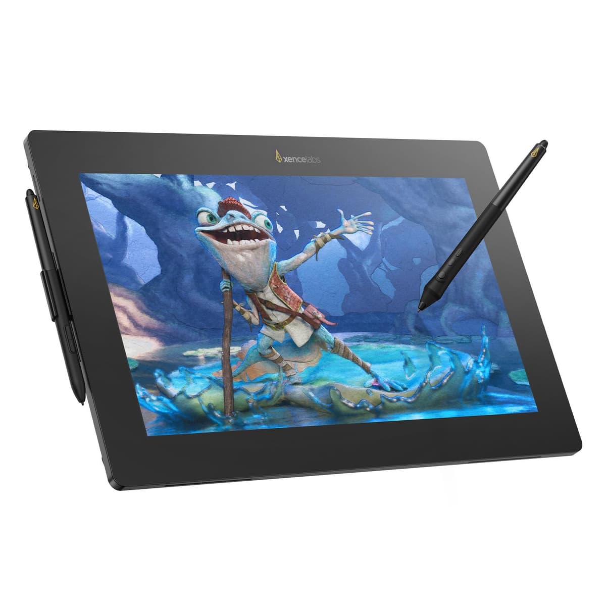 XENCELABS Pen Display 16 Lite, tableta de dibujo OLED 4K con pantalla, pantalla gráfica portátil con 2 lápices sin batería para Windows/macOS/Linux LPH1612U-A