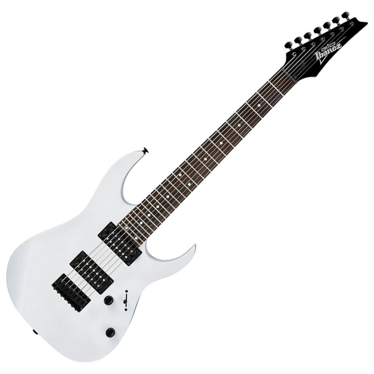 Ibanez GRG7221WH Guitarra Eléctrica de Cuerpo Sólido de 7 Cuerdas, para Diestros, Blanca
