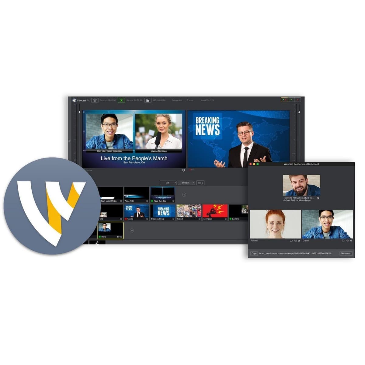 Telestream Wirecast Pro Live Video Streaming Software para Windows WC8PRO-W