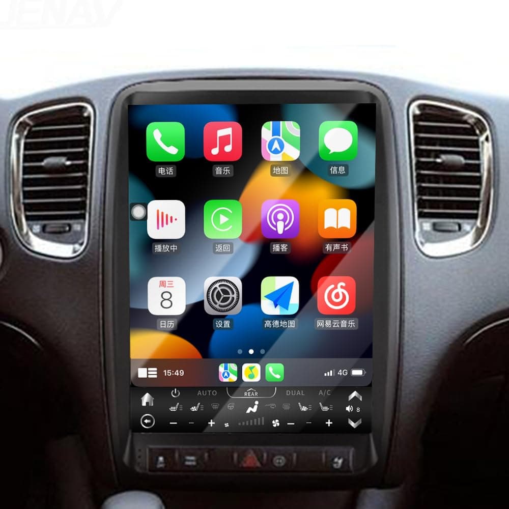 XUENAV Para Dodge Durango 2011 2012 2013 Actualización Radio Android para Auto Pantalla Táctil Accesorios Carplay Inalámbrico Android Auto GPS Navegación Reemplazo Estéreo Unidad Principal Reproductor Multimedia de Entretenimiento 7862durnago