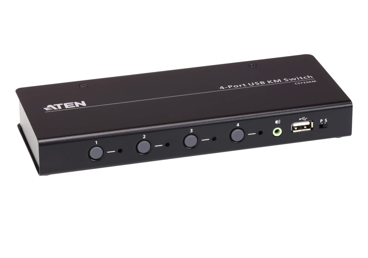 ATEN CS724KM - Switch KM USB de 4 puertos (cables incluidos), Boundless Switching, soporta escritorios extendidos, 4 monitores por PC, hasta 8 PC en cadena (daisy chain) B07K8SK22G-2