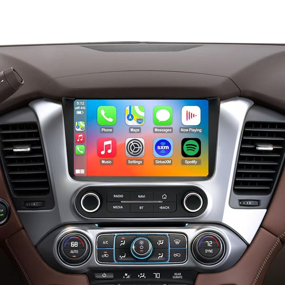Fuosuc Radio QLED con red 4G para GMC Yukon Chevrolet Chevy Tahoe Suburban 2015-2019 (actualización sin Bose), estéreo con pantalla táctil de 8 núcleos, CarPlay y Android Auto inalámbricos