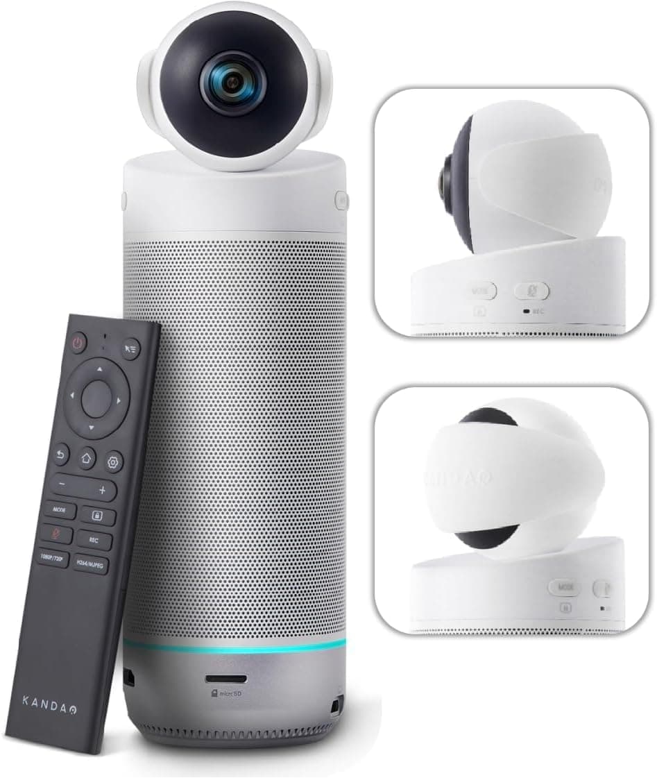 KanDao Meeting S - Cámara de Videoconferencia 1080P para PC/Mac/Escritorio, con Sistema Android Integrado, Reconocimiento Facial y Seguimiento por Audio, Compatible con Teams, Skype y Zoom Meeting S2